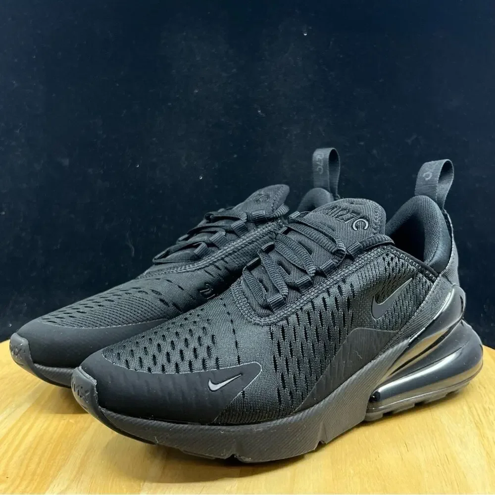 Nike Air Max 270 Triple Black Women's Sneakers Size 8 Black AH6789-006 NEW